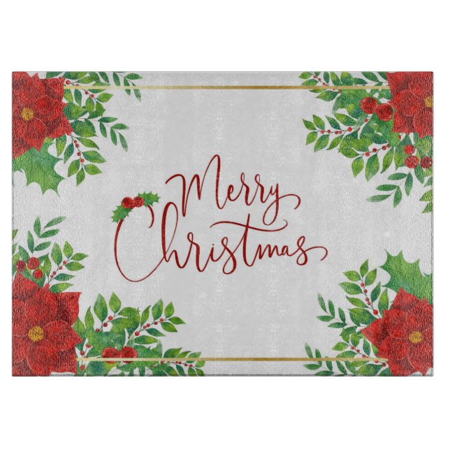 Planche À Découper Poinsettias de Noël (Devant)