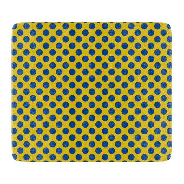 Planche À Découper points jaunes bleus (Devant)