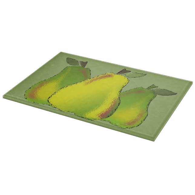 Planche À Découper Poires en verre tendu (Coin)
