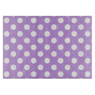Planche À Découper Pois blancs sur lilas