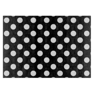 Planche À Découper Pois blancs sur noir