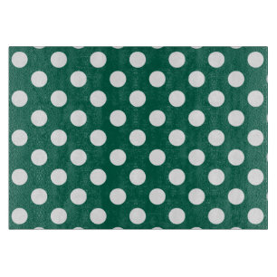 Planche À Découper Pois blancs sur vert sauge