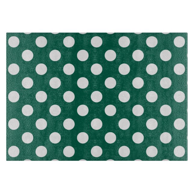 Planche À Découper Pois blancs sur vert sauge (Devant)