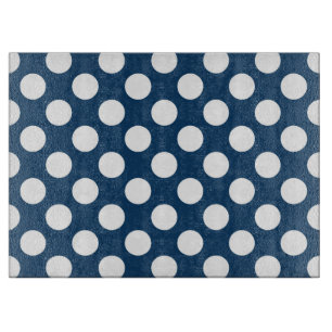Planche À Découper Pois Bleus de la Marine, Motif à points Polka, poi