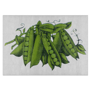 Planche À Découper Pois de sucre vintage, aliments, légumes sains
