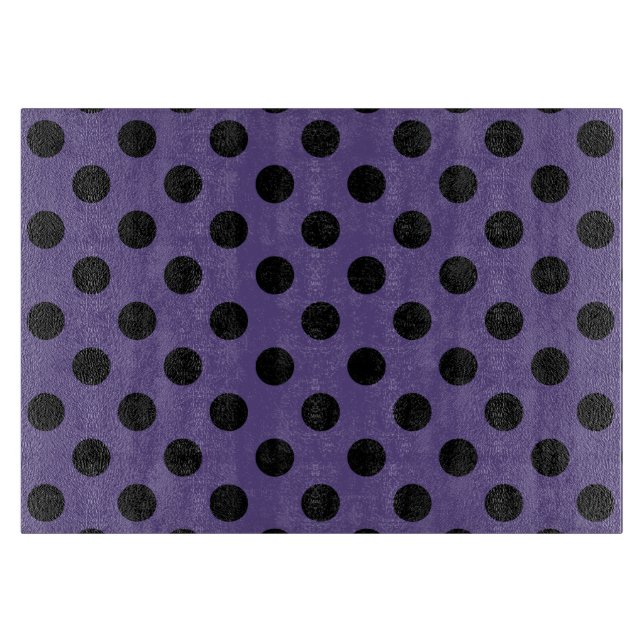 Planche À Découper Pois noirs sur ultra violet (Devant)