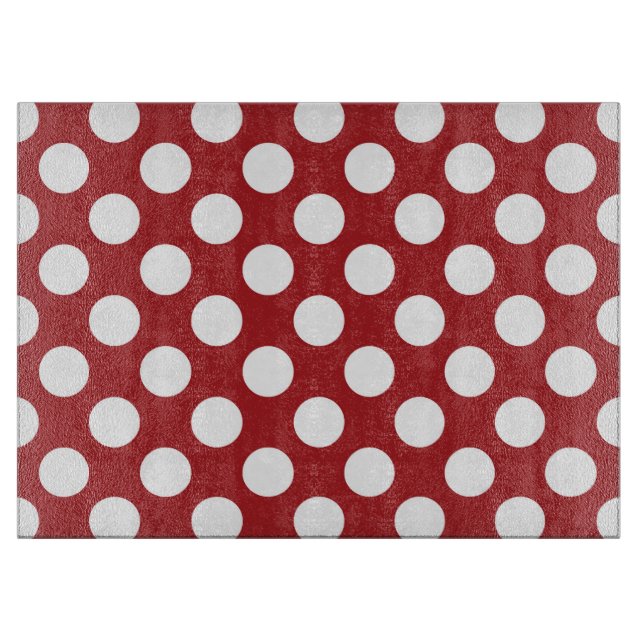 Planche À Découper Pois rouges, Motif à points polka, points, pointil (Devant)