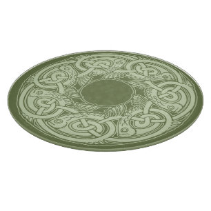 Planche À Découper Poisson à nouer celtique en vert