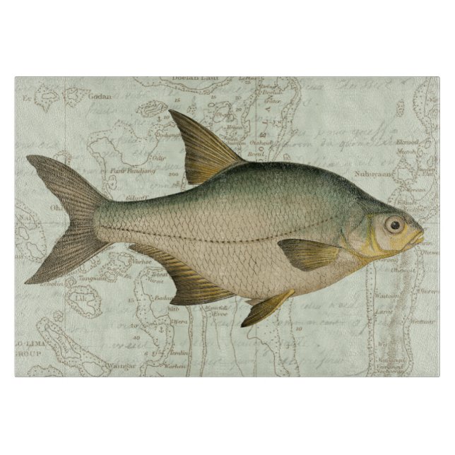 Planche À Découper Poisson d'eau douce sur la carte (Devant)