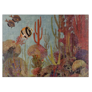 Planche À Découper Poissons-anges en corail, poissons tropicaux Vinta