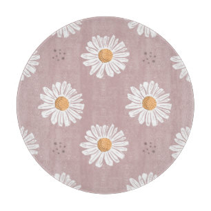 Planche À Découper Poitrine rose : Motif à répétition florale.