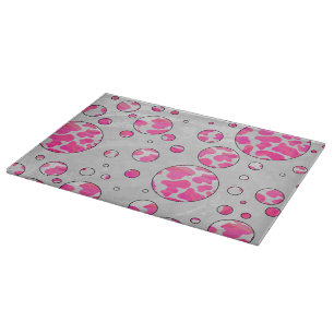 Planche À Découper Poka Dot Vache rose et blanc