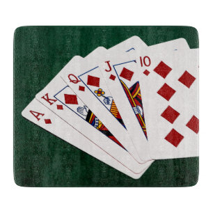 Planche À Découper Poker Hands - Royal Flush - Diamonds Suit