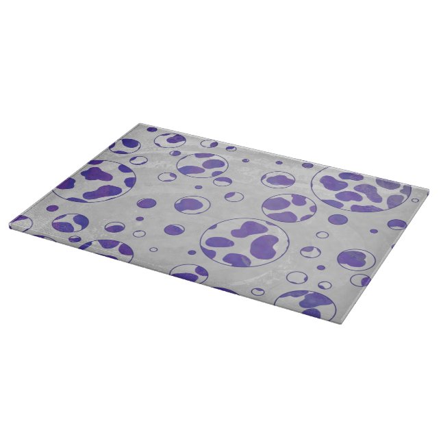 Planche À Découper Polka blanc et violet dalmate (Coin)