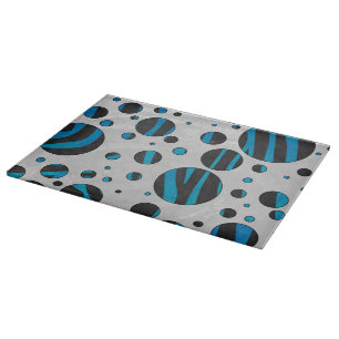 Planche À Découper Polka Dot Zebra Motif noir et bleu