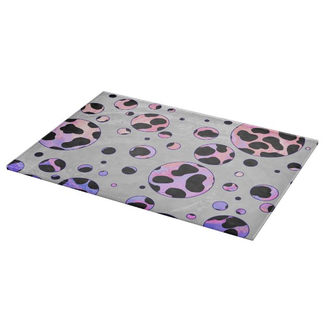 Planche À Découper Polka noire et rose de Dalmatie Imprimer (Coin)