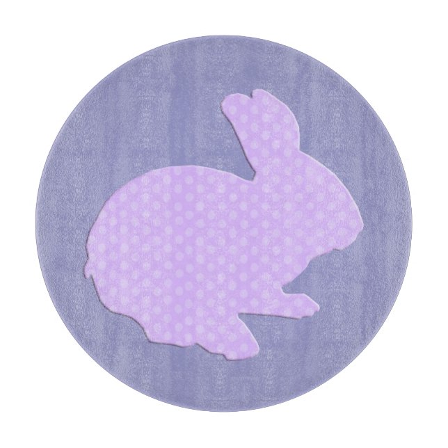 Planche À Découper Polka violet point Silhouette Bunny (Devant)