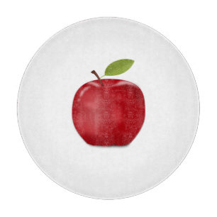 Planche À Découper Pomme rouge sur tableau blanc