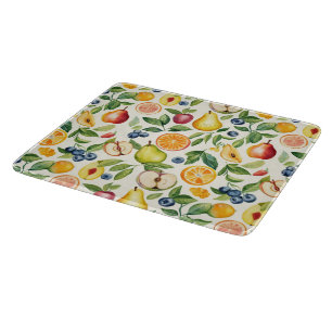 Planche À Découper Pommes Poires Myrtilles Oranges Citron Lime Fruits