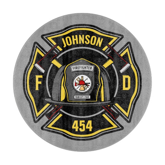 Planche À Découper Pompier AJOUTER LE NOM L'équipe de Secourt du serv (Devant)