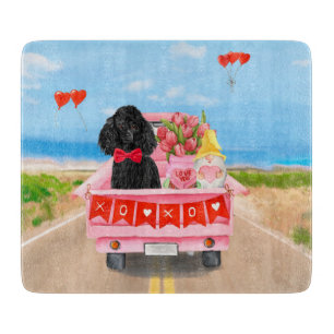 Planche À Découper Poodle Chien Saint-Valentin Coeurs de Camion