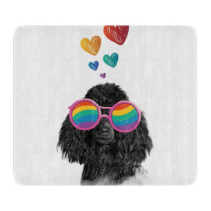 Planche À Découper Poodle Dog with Hearts Saint-Valentin