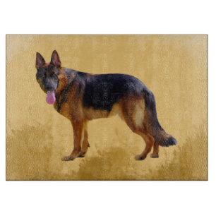 Planche À Découper Portrait d'aquarelle de chien berger allemand