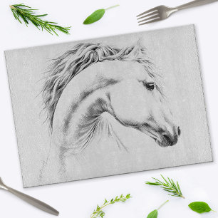 Planche À Découper Portrait de cheval Dessin Art équestre Élégant