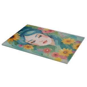 Planche À Découper Portrait Floral Daydream