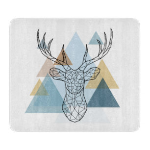 Planche À Découper Portrait géométrique de cerfs communs