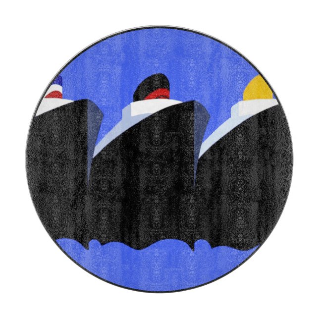 Planche À Découper Poster Art Déco des paquebots de croisière vintage (Devant)