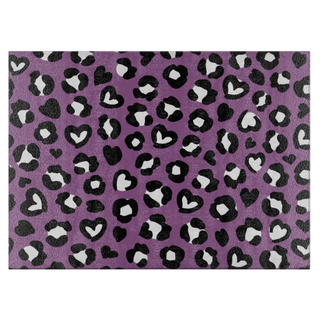 Planche À Découper Poster de animal, Léopard Violet, Spots De Cheetah (Devant)
