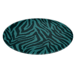 Planche À Découper Poster de animal turquoise Green Zebra