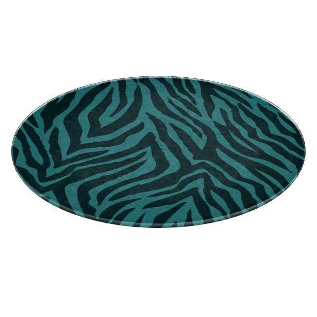 Planche À Découper Poster de animal turquoise Green Zebra (Coin)