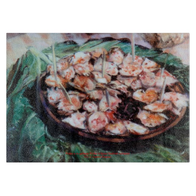 Planche À Découper Poulpe à ce qui est galicienne/Poussière à (Devant)