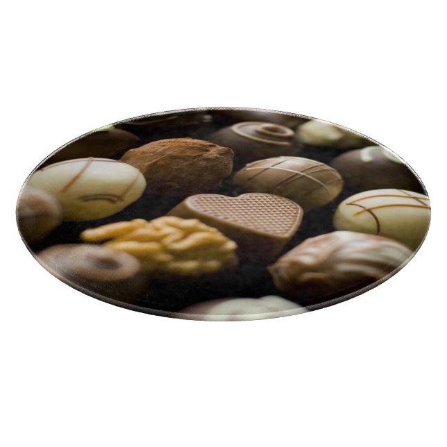 Planche À Découper Pralines délicieuses de chocolat (Coin)