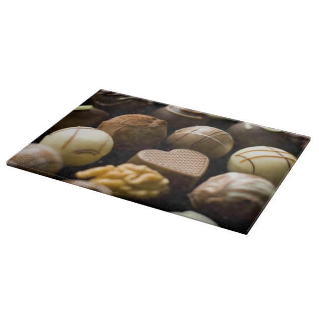 Planche À Découper Pralines délicieuses de chocolat (Coin)
