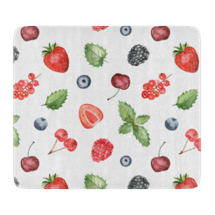 Planche À Découper Pretty Watercolor Berry Pattern Kitchen