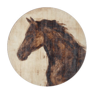 Planche À Découper Profil du cheval sauvage Brown