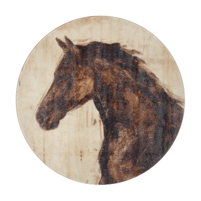 Planche À Découper Profil du cheval sauvage Brown (Devant)