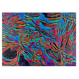 Planche À Découper Profondeurs De L'Esprit E2 Verre Décoratif Art 15"
