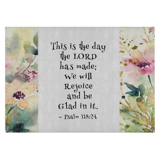 Planche À Découper Psaume 118:24 C'est le jour où le Seigneur a fait  (Devant)