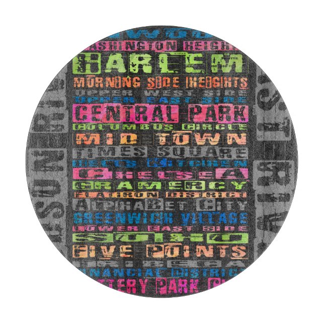 Planche À Découper Quartiers NYC Arc-en-ciel (Devant)