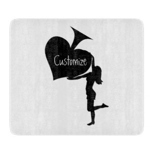 Planche À Découper Queen of Spades tenant un tonnerre d'As noir