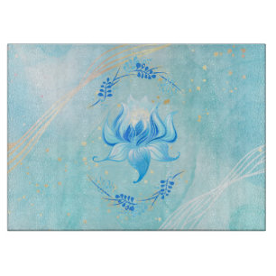 Planche À Découper Radiance Lotus de Teal – Conception de Nature Calm