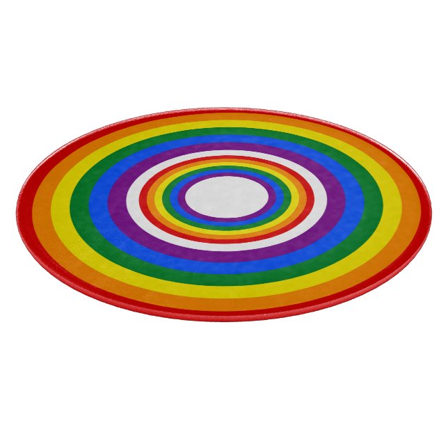 Planche À Découper RAINBOW FLAG BUTTON + your sign or text (Coin)