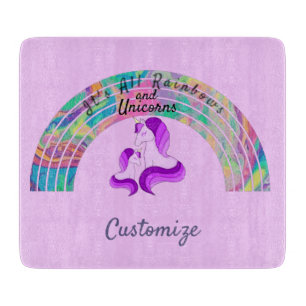 Planche À Découper Rainbows psychédélique et Unicorns Thunder_Cove 