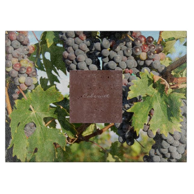 Planche À Découper Raisins De Vin Sur Vin (Devant)