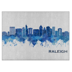 Planche À Découper Raleigh North Carolina Skyline Blue