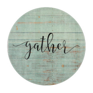 Planche À Découper Rassembler Script Bois Sage Vert Vintage